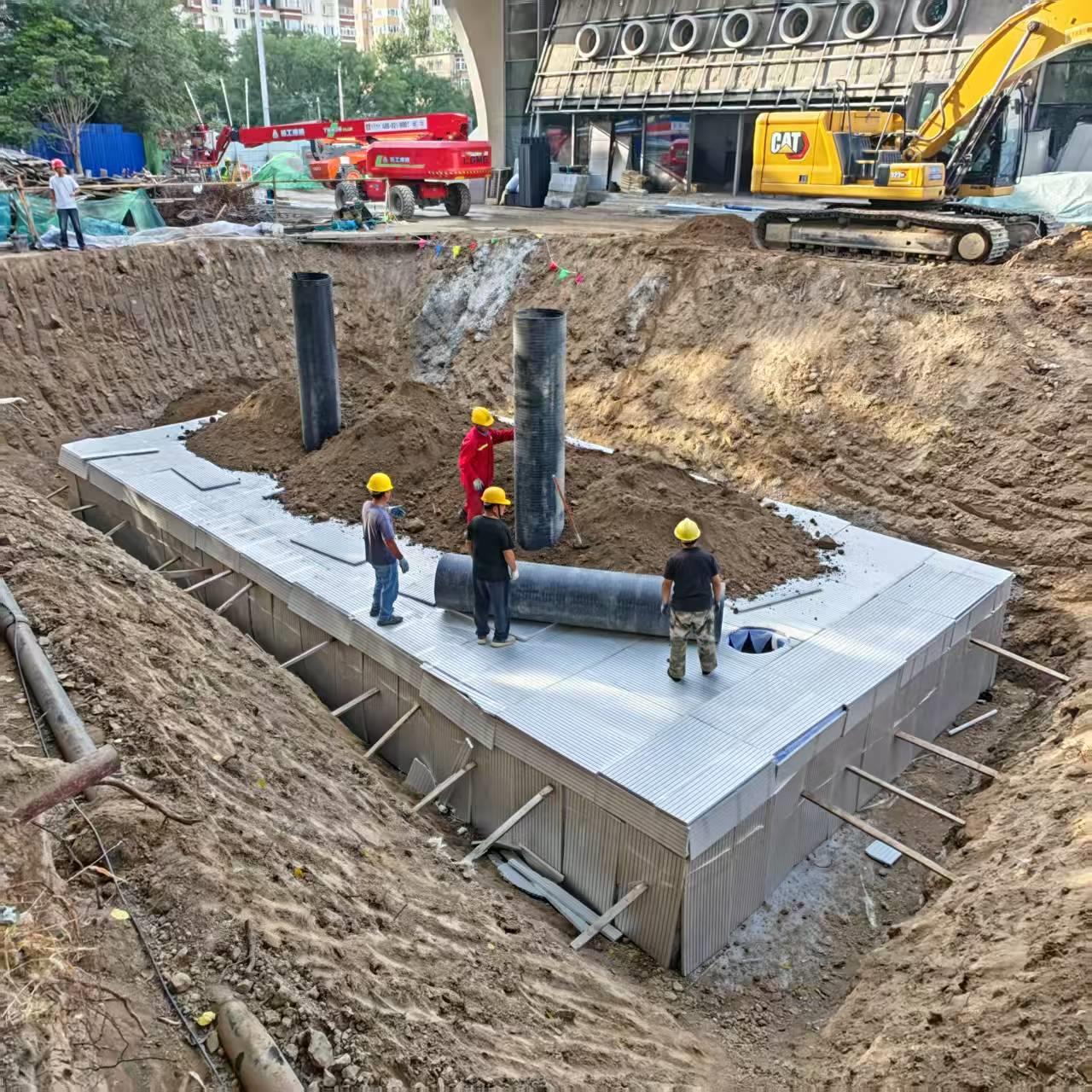 PP雨水收集模块基坑施工现场