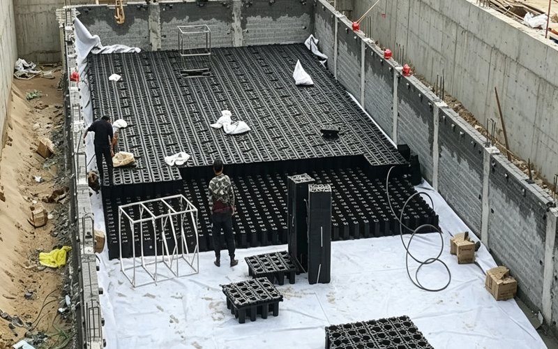 北京清华大学附属中学雨水收集项目模块拼装与防渗施工 北京清华大学附属中学雨水收集项目模块拼装与防渗施工
