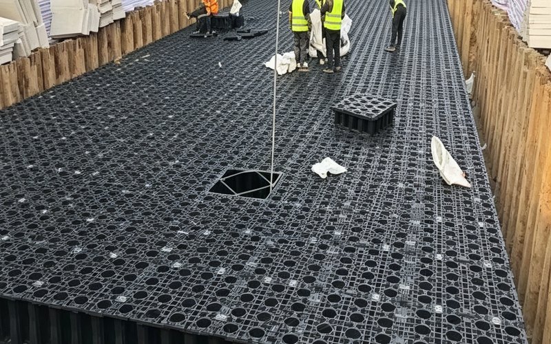 德州庆云文体中心雨水收集PP模块项目案例现场照片2