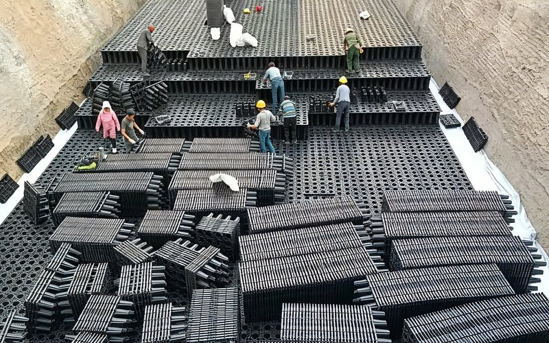 雄安新区产业园雨水收集PP模块项目案例现场照片2