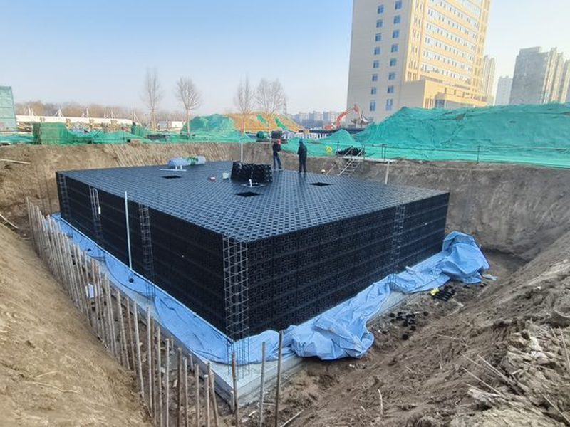 PP模块施工完成后现场